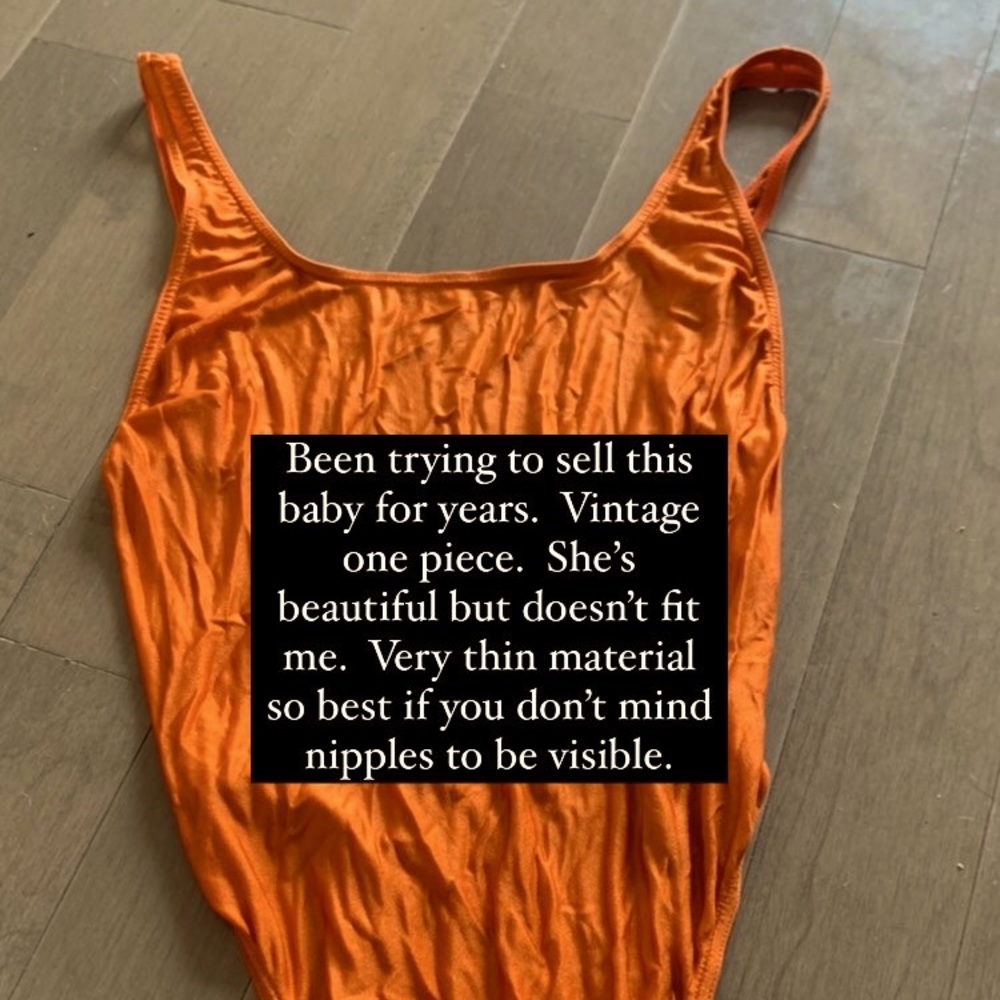 Vintage orange one piece bathing suit